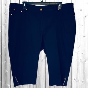 Ruby Rd Navy Clamdigger Capri Pants 22W